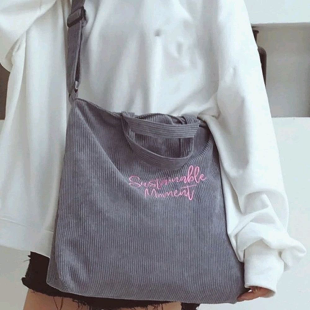 Sustainable Moment Corduroy Tote Shoulder Bag✨️ - Picture 2 of 4